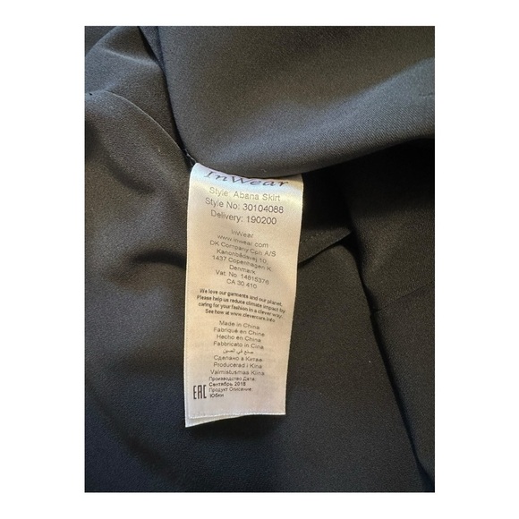 InWear Black Midi Abana Skirt - Ruffle With Split Elastic Waist - Size 8 - Picture 8 of 11